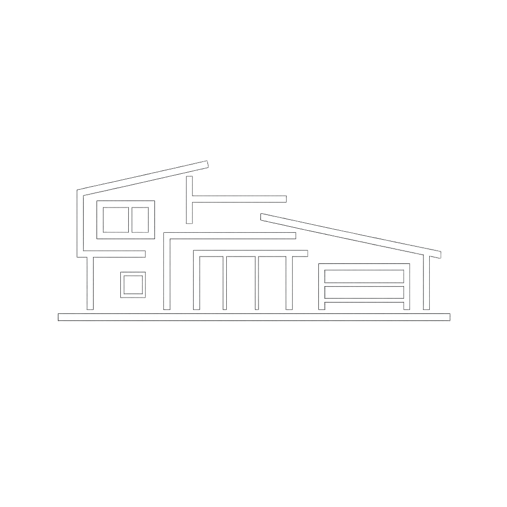 Modern House Outline Icon Button